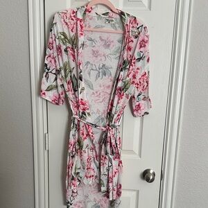 Show Me Your MuMu Pink and Green Floral Robe